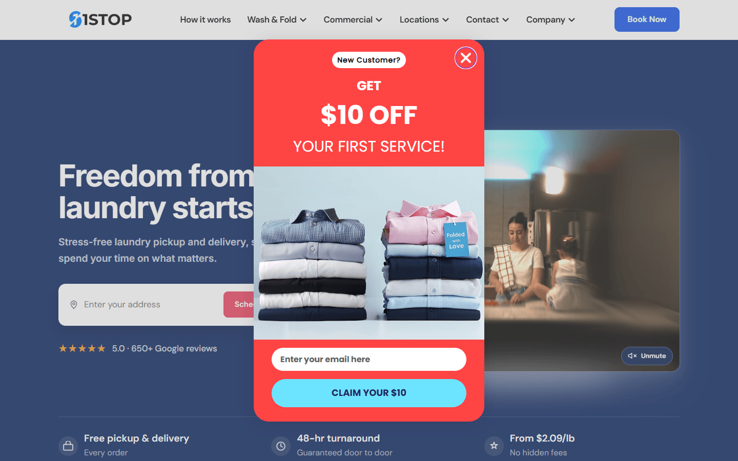 1Stop Laundry homepage