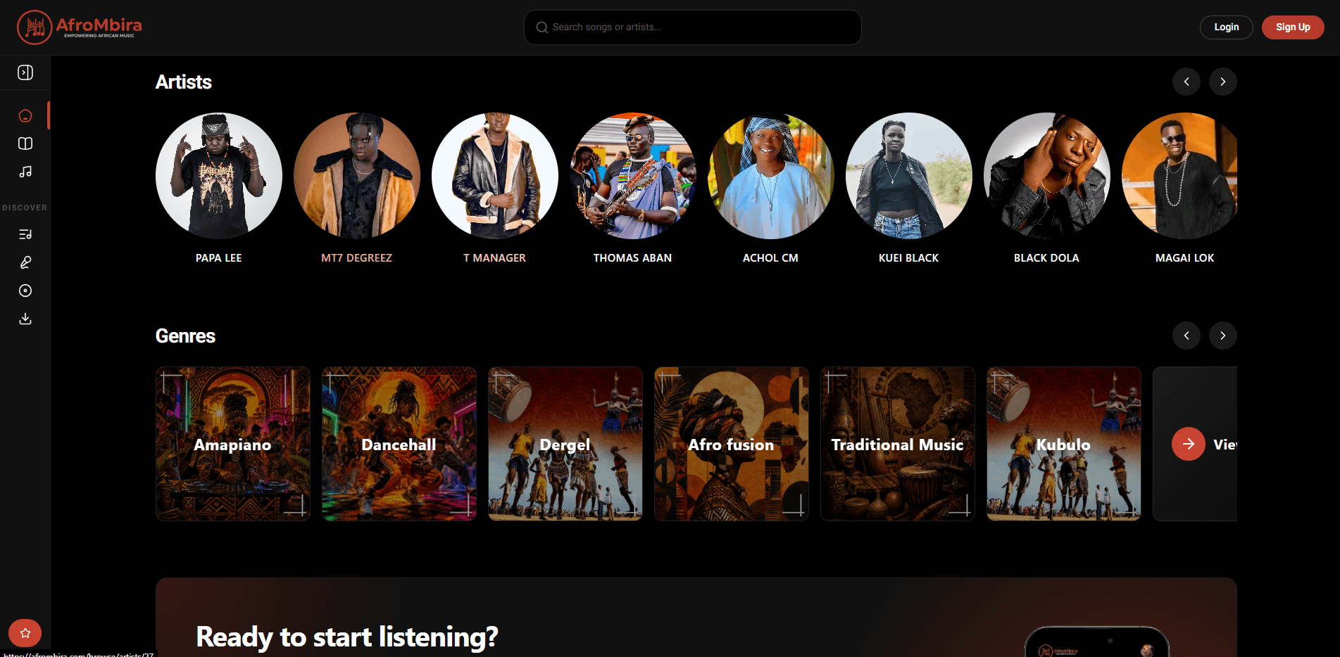 AfroMbira homepage