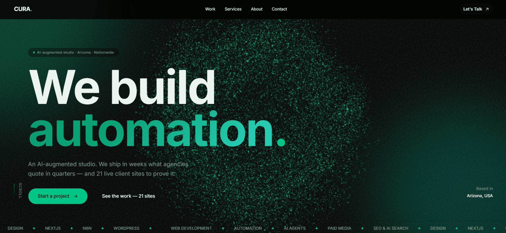 CURA Digital homepage