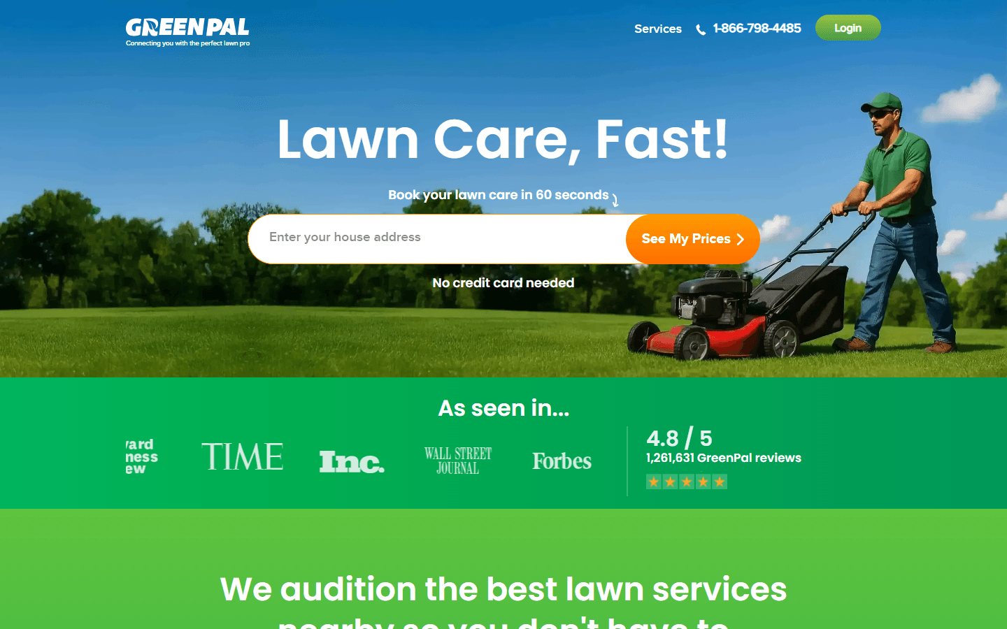 GreenPal AI homepage