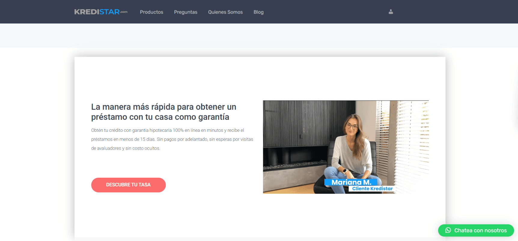 Kredistar homepage